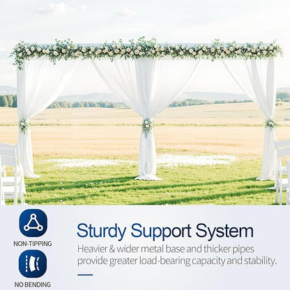 Pipe and Drape Backdrop Stand, 20x10ft Heavy Duty Adjustable Background Frame with Metal Base, Back Drop Holder for Parties Photography Wedding Photoshoot Decoration - Black