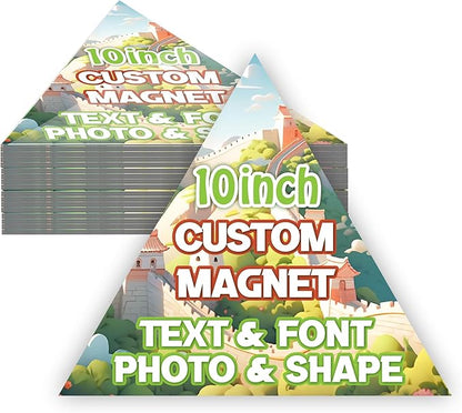 KETABAO – 10" Personalized Car and Refrigerator Triangle Photo Magnets - Create Customized Photo Magnets for The Office and Kitchen