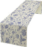 Monochrome Sketch Flowers Table Runner, Seasonal Spring Fall Plants Blue Florals Dinner Runner for Home Kitchen Dining Table Party Holiday Decoration 13"x60"