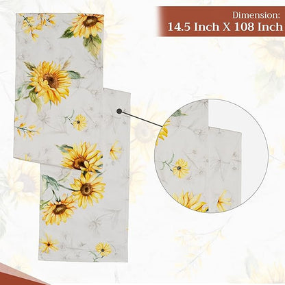 Maison d' Hermine Table Runner 100% Cotton Double Layer Table Runners 108 inches Long Decorative for Home Kitchen Dining Party Baby Shower Wedding Bridal Shower Spring Summer (Candice, 14.50" x 108")