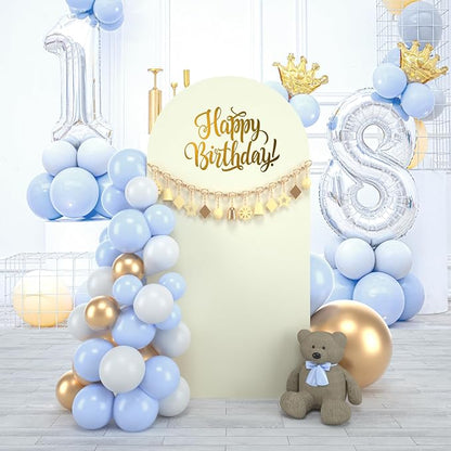 bricia Wedding Arch Backdrop Stand Cover, 7.2FT Double Sided Stretchy Arch Cover Fitted Wedding Birthday Party Banquet Decoration (Beige 86.4''Lx48''W)