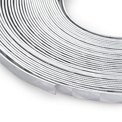 Fashewelry 32.8 Feet 5mm Aluminum Flat Artistic Wire Silver Bendable Metal Craft Wire for Beading for Bezel Sculpting Armature Jewelry Making Gem Metal Wrap