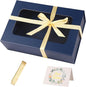 TIACABO Blue Large Gift Box with Window, 13.5"x9"x4.3" Bridesmaid Boxe for Gifts Giving,Birthday Gift Boxes with Magnetic,Closure Lid Gifts Box for Presents,Cute Boxe,Luxury for Gift Packaging