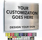 Custom Outdoor Metal Signs, Personalized Aluminum Signs, Customized Safety Signs, Metal Business Signs, Waterproof Outdoor Business Signs, White Aluminum (Silver Brushed, 30x24 In)