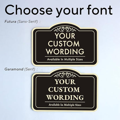CustomDecor Outdoor Metal Signs - Personalized Aluminum, Driveway Signs, Waterproof - USA Made, Design 1 Black Charcoal 12x8 In
