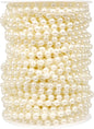[76.7 Feet] Pearl Beads Garland, 6MM 25.5 Yards Faux Pearl Beads String Roll Bulk for DIY Craft Wedding Party Christmas Tree Decoration