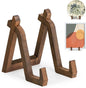 Plate Display Stand, 8 Inch Plate Holder for Displaying, Decorative Picture Frame Dish Photo Plaque Platter Wood Stand
