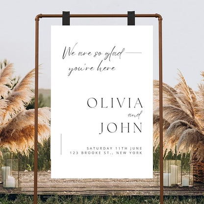 Welcome Wedding Sign Personalized, Personalized Wedding Welcome Sign Minimalist Script Modern Large