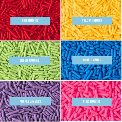 Sweets Indeed Sprinkles 6 Cell Edible Sprinkle Mix Jimmies Perfect for Cake Decorations Baking Ice Cream Cookies Cupcake Topper (Rainbow Jimmies)