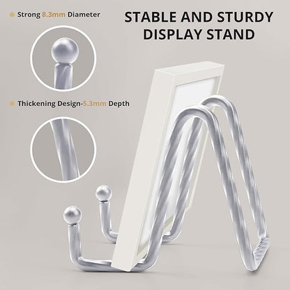 Picture Stands for Display 3 Pack 3 Inch Plate Stands for Display - Silver Metal Decorative Plate Stand, Plate Holder Display Stand, Picture Frame Stand, Plate Display Stands for Picture Stand