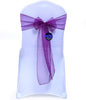 MDS Pack of 100 PCS Organza Chair Sashes Wider Dining Chair Bows Ribbon Tie Back for Wedding Party Birthday Bridal Shower Reception Event Banquet Home Chair Cover Decoration - Dark Purple
