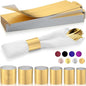 Polymer Material Reusable Napkin Band, Glue-Free Tear-Proof Water Resistant Oil-Proof Napkin Bands Set of 100(Front Brushed Gold Color and Back Silver), 6 Adjustable Sizes Napkin Rings