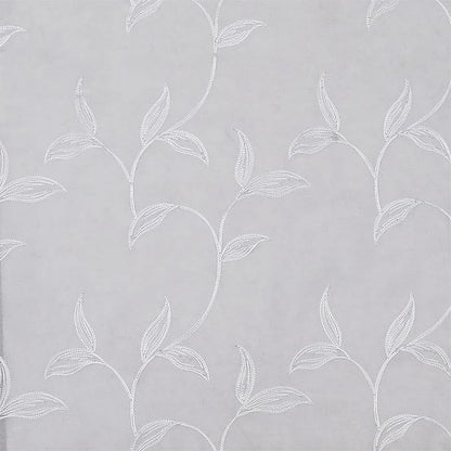 VISIONTEX Sheer Voile Curtain Valances, Decorative Leaves Embroidered, Rod Pocket Window Treatment for Kitchen/Rustic Bedroom/Living Room (54 x 16 Inch,1 Panel)