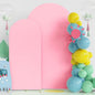 Fomcet Set of 2 Wedding Arch Covers 6FT, 7.2FT Pink Arch Backdrop Cover 2-Sided Fitted Round Top Spandex Fabric for Birthday Party Baby Shower Wedding Arch Stand Decoration