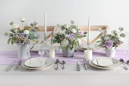 Serra Flora Artificial Greenery Spray Box Set(Pack of 38pcs) with 9 Kinds of DIY Wedding Bouquet Filler Table Centerpieces and Floral Arrangement (Lilac & Green)