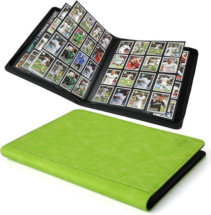 Premium Ringless Trading Card Binder - 1024 Capacity, 16 Side-Loading Pockets per Page, Archival Quality Protection & Anti-Slip Spine for TCG, MTG, Sports Cards (Grass)