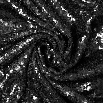 JYFLZQ Black Sequin Backdrop Curtains 2ft x 8ft 2 Panels Halloween Backdrop Glitter Photo Booth Backdrops Sparkly Photography Background Drapes for Graduation Birthday Parties