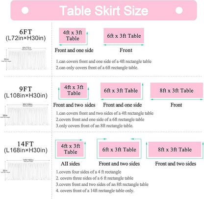 6ft Champagne Table Skirt for Rectangle Tables or Round Tables Champagne Tutu Tulle Table Skirt Cloth for Wedding Baby Shower Birthday Party Dessert Buffet Banquet Decorations