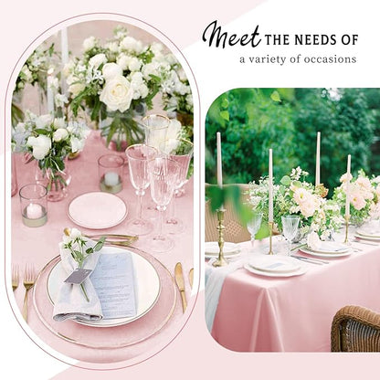 6 Packs Satin Tablecloth 57 x 108 Inch Rose Gold Rectangular Table Cloth Silk Tablecloth Smooth Fabric Overlay Satin Table Cover Decoration for Wedding Party Banquet Events