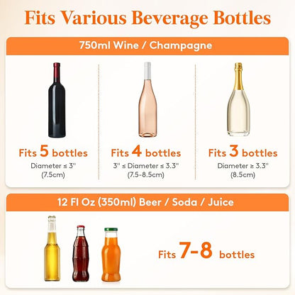 Lifewit Large 6.5L Ice Bucket for Parties 4 Pcs (in 1 Package), Portable Drink Bucket for Cocktail Bar, Plastic Champagne Cooler for Beverage/Wine/Beer, Mimosa Bar Supplies Chiller Tub with Scoop