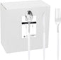 WELLIFE 144 Pack Silver Plastic Cutlery, Disposable Silver Flatware Includes： 48 Forks, 48 Knives and 48 Spoons, Suitable for Parties and Wedding for Wedding