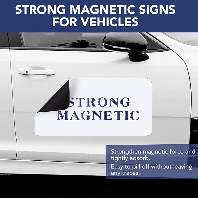 DIYMAG 2Pcs Blank Car Magnets, 24x12 Inch Cars Door Magnet Signs Rounded Corners Flexible Magnetic Bumper Sticker to Advertise Cover Logo Prevent Vehicle Scratches Dents