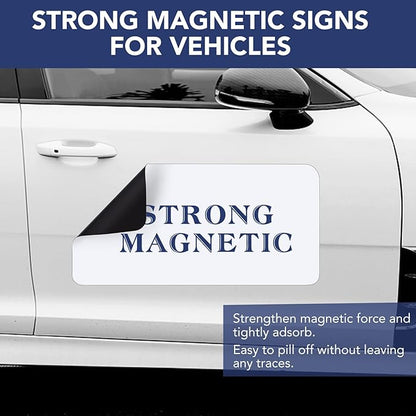 DIYMAG 4Pcs Blank Car Magnets,Door Magnet Rounded Corners Magnetic Set for Vehicle to Advertise Business Cover Company Logo Prevent Cars Scratches Dents, White, 24/" x 12/" -4P