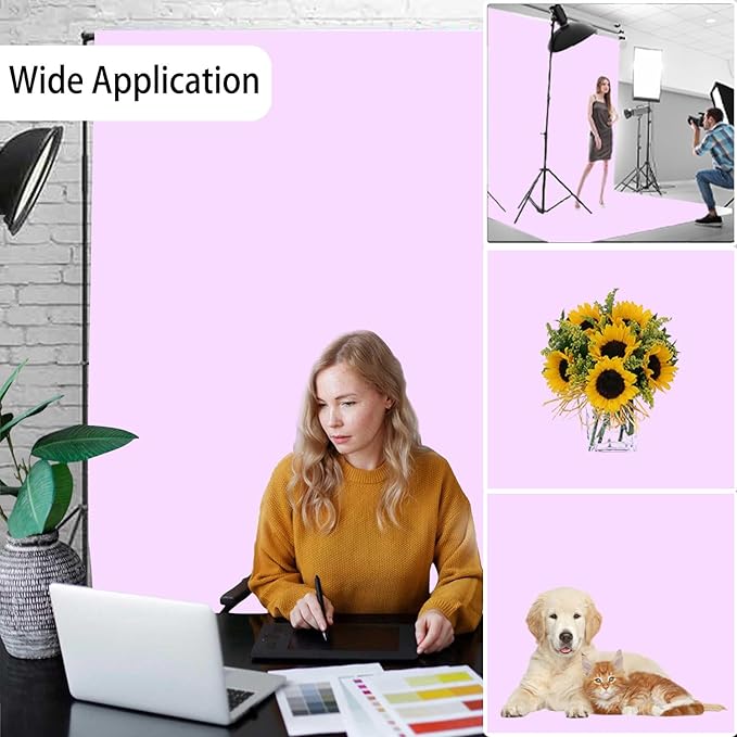 Light Purple Photography Backdrop for Photoshoot, Photo Backdrop Curtain, Perfect Light Purple Backdrops for Party Portrait Photoshoots Video Studio 6FTx9FT