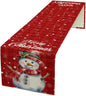 Christmas Table Runner,Christmas Snowman Snowflakes Winter Seasonal Table Cloth Kitchen Dining Table Decoration for Home Party Decor 13x36 Inch