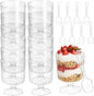 80 Pack Dessert Cups with Spoons, 5 OZ Mini Clear Plastic Parfait Cup for Party, Serves 40, Diposable Dessert Goblets for Fruit, Mousse Pudding, Appetizer Cup Bowl for Spring Summer Party