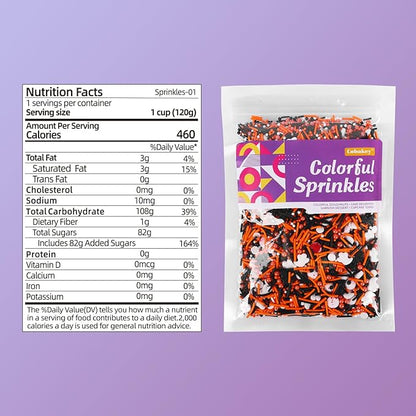 Halloween Sprinkles for Cake Decorating 7ounce Edible Bloody Candy Eyeball for Party, Ghosts Bats Sugar Pearl Sprinkles for Cupcake Toppers, Cookie, Ice Cream Decorations Celebrations