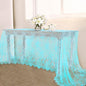 LuoluoHouse Lace Tablecloths Blue Chic Table Fabric 2pcs 60x120 Inch for Rustic Boho Wedding Bridal Shower Party Decoration Rectangle Overlay Blue Long Vintage Embroidered Reception Table Cloth Decor
