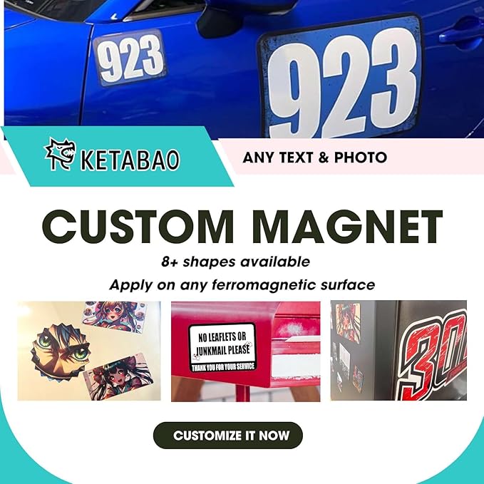 KETABAO – 7" Customized Square Magnetic Photo Pictures for Refrigerators, Storage Cabinets and Cars – Personalized Gift Ideas