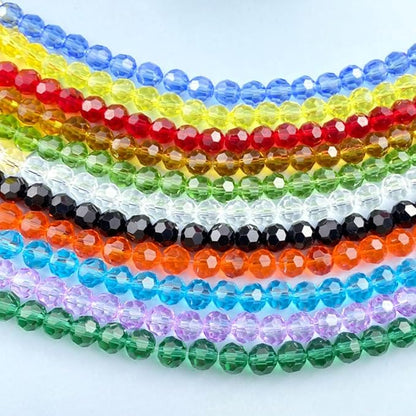 50 PCS 10mm Crystal Glass Beads Round Multiple Faceted Loose Spacer Glass Beads for DIY Handcrafte Bracelet Necklace Earring Jewelry Making(Light Green)