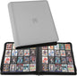 20-Pocket Card Binder, Trading Card Binder Holds 2000 Cards, Premium Zippered Trading Card Album Compatible with TCG, Game & Sports Cards (Carbon ash)