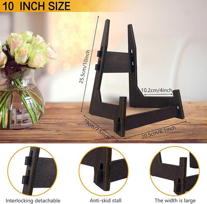 10 Inch Wooden Plate Stand - Easel & Book Display Stand