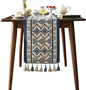 Chinoiserie Blue Stripe Cloth Runner for Table,Decorative Farmhouse Linen 87 Inches Long Table Runners,Decor Tabletop for Kitchen,Dining,Party,Home,Christmas,12"*87"