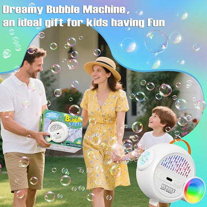 Bubble Machine for Kids Toddlers,Automatic Bubble Maker with RGB Light,Rechargeable Type-C Charge Bubble Blower,Bubble Toy for 3 4 5 6 7 Year Old Boy Girl,Outdoor Party Wedding Birthday Gifts