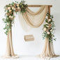 Wokceer Champagne Wedding Arch Draping Fabric Backdrop 3 Panels 28.7" X 20FT Sheer Drapes Fabric for Wedding Arbor Ceremony Party