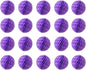 20pcs Honeycomb Flower Balls - Party Decor, Tissue Paper Pom Poms (6inch, Purple)