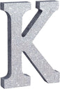 TONIFUL 8 Inch Silver Glitter Letter K Table Centerpiece A-Z Silver Birthday Party Decorations,Silver Alphabet K for Birthday,Chrismas,Graduation,Bridal Shower,Wedding,Anniversary Party Supplies