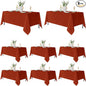 Fitable 8 Pack Rectangle Tablecloths: Stain Resistant Wrinkle Free Fall Table Clothes, Washable Reusable Polyester Table Covers for Wedding Thanksgiving Party Birthday Banquet(Rust, 60x102 Inch)