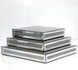 GIMORRTO Mirror Display Riser 3 PC, Glam Accent Table Display Platform for Decorative Pieces, Mirrored Showpeice 3 set, Food Beffer Displayer (Sparkling 3PC)