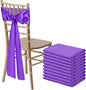 10 PCS Satin Chair Sashes Bows Universal Chair Ribbon Ties Back Sash for Wedding Party Reception Events Banquets Hotel Event Chair Cover Decoration (Champagne 7x108 inch)