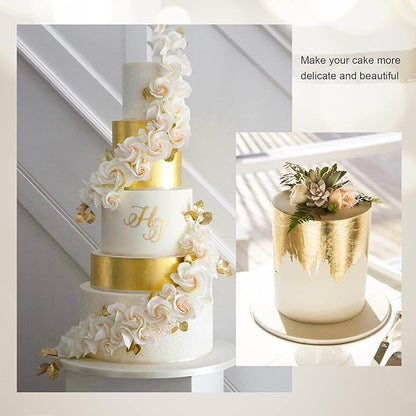 Edible Gold Leaf Sheets, 10 Sheets 1.7" 24kt Gold Foil Edible for Cake Baking, Genuine Food Gold Foil Paper for Cooking, Dessert, Gilding, Craft Art, Holiday Decoration