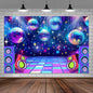Dance Party Backdrop Retro 70s 80s 90s Theme Glitter Stage Dance Ball Background Disco Party Decoration DJ Photography Backdrop Banner for Birthday Party Prom Portrait Photo Shoot 20X10Ft,Multi1