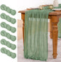 MLMW 6 Pack Sage Green Table Runner Cheesecloth Boho Gauze Rustic Cheese Cloth Table Runner 160 inch Sheer 13.3ft for Wedding Party Baby Bridal Shower Birthday