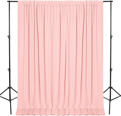 DWCN 10x7 FT Blush Pink Backdrop Curtains for Parties, Photography Backdrop Drapes with Rod Pockets for Wedding Decorations Stage Birthday Family Gatherings, 2 Panels 5ft x 7ft