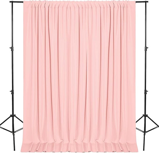 DWCN 10x7 FT Blush Pink Backdrop Curtains for Parties, Photography Backdrop Drapes with Rod Pockets for Wedding Decorations Stage Birthday Family Gatherings, 2 Panels 5ft x 7ft