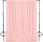 DWCN 10x10 FT Blush Pink Backdrop Curtains for Parties, Photography Backdrop Drapes with Rod Pockets for Wedding Decorations Stage Birthday Family Gatherings, 2 Panels 5ft x 10ft